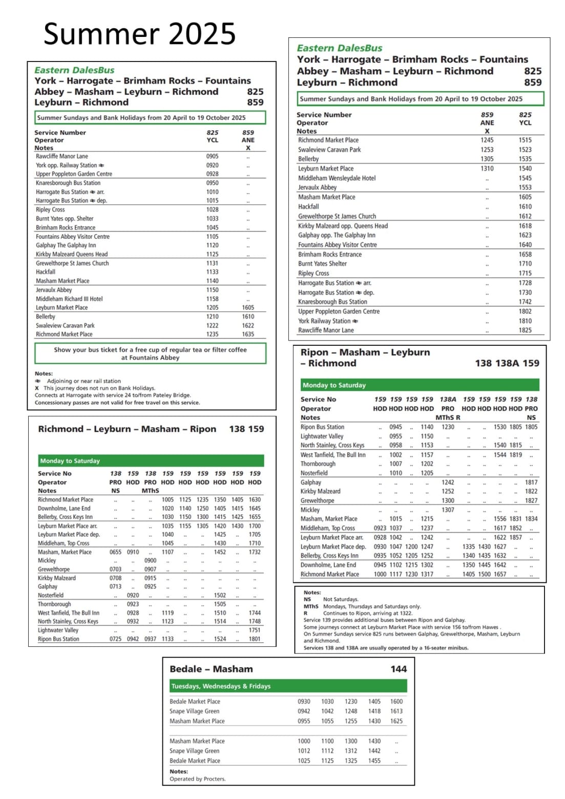 Dales Bus Service Timetable